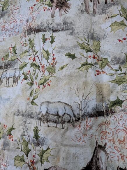 STUNNING Handmade Christmas Horse Reversible Quilt Curtain Flag 31" x 23" - Picture 9 of 13